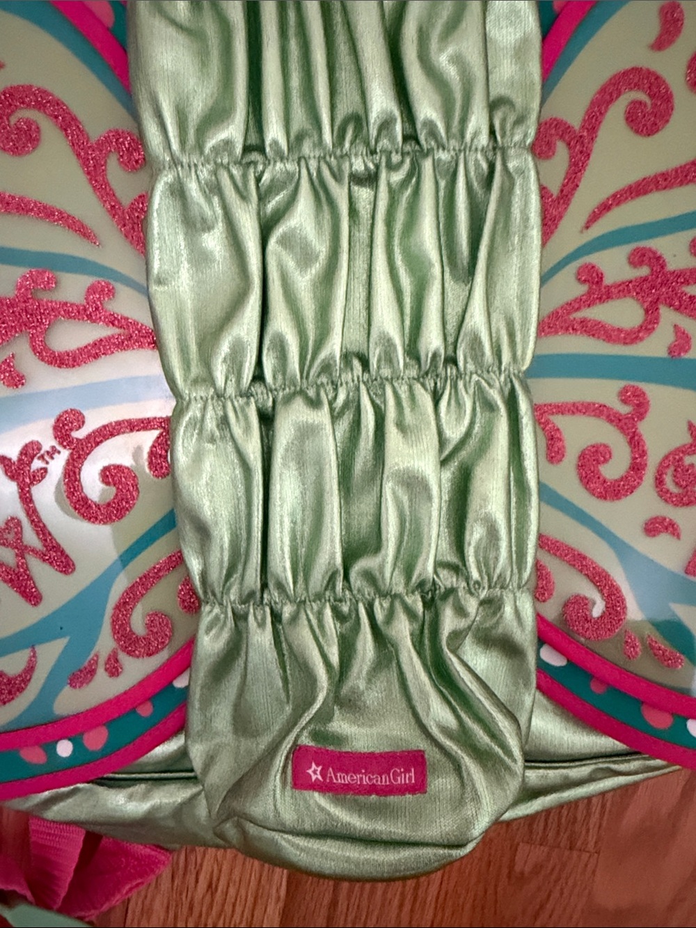 American Girl Wellie Wishers Butterfly Wings Backpack - Green & Pink - Picture 2 of 7
